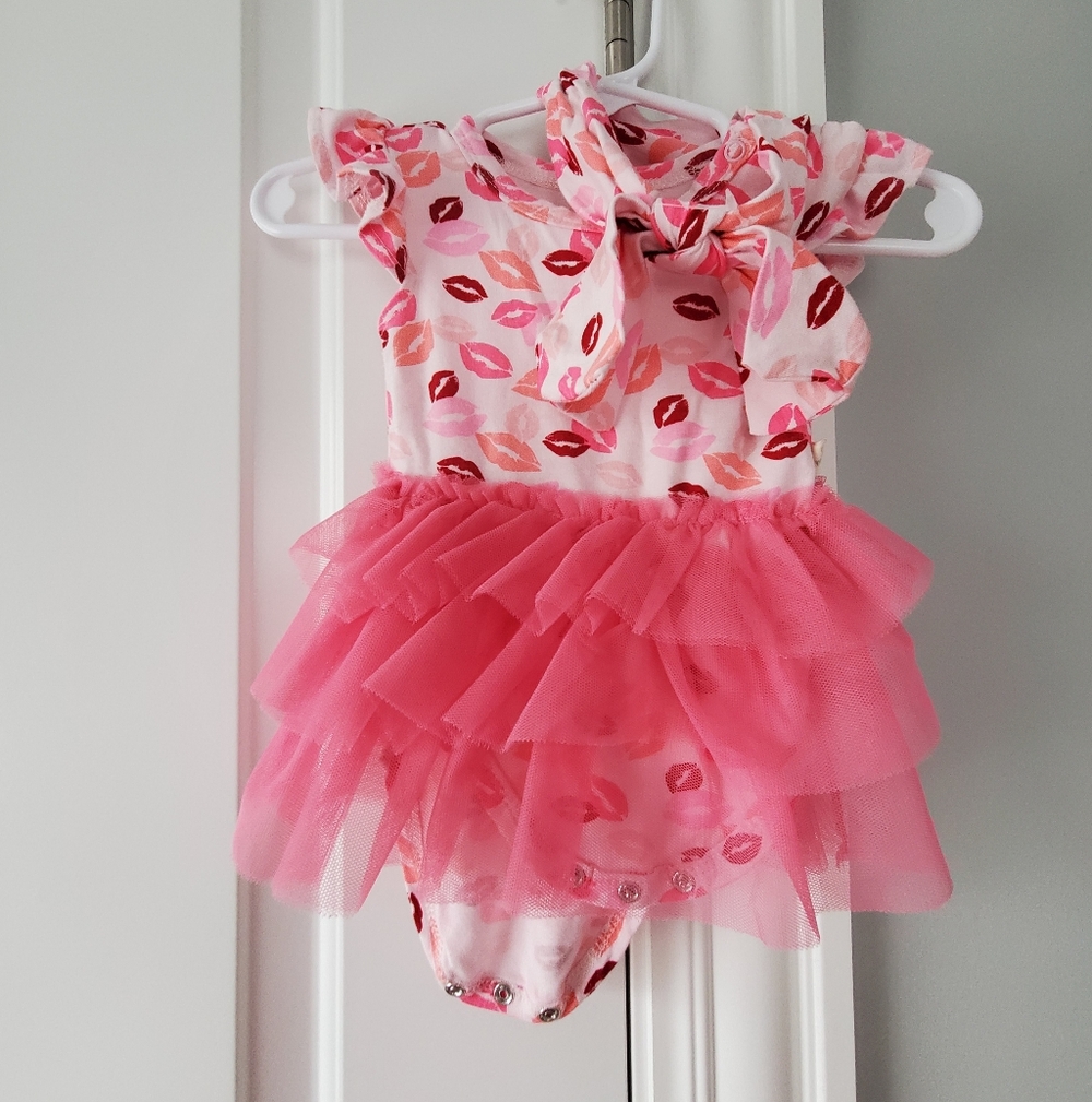 Milkberry Tutu Bodysuit Dress With Matching Headband 0-3